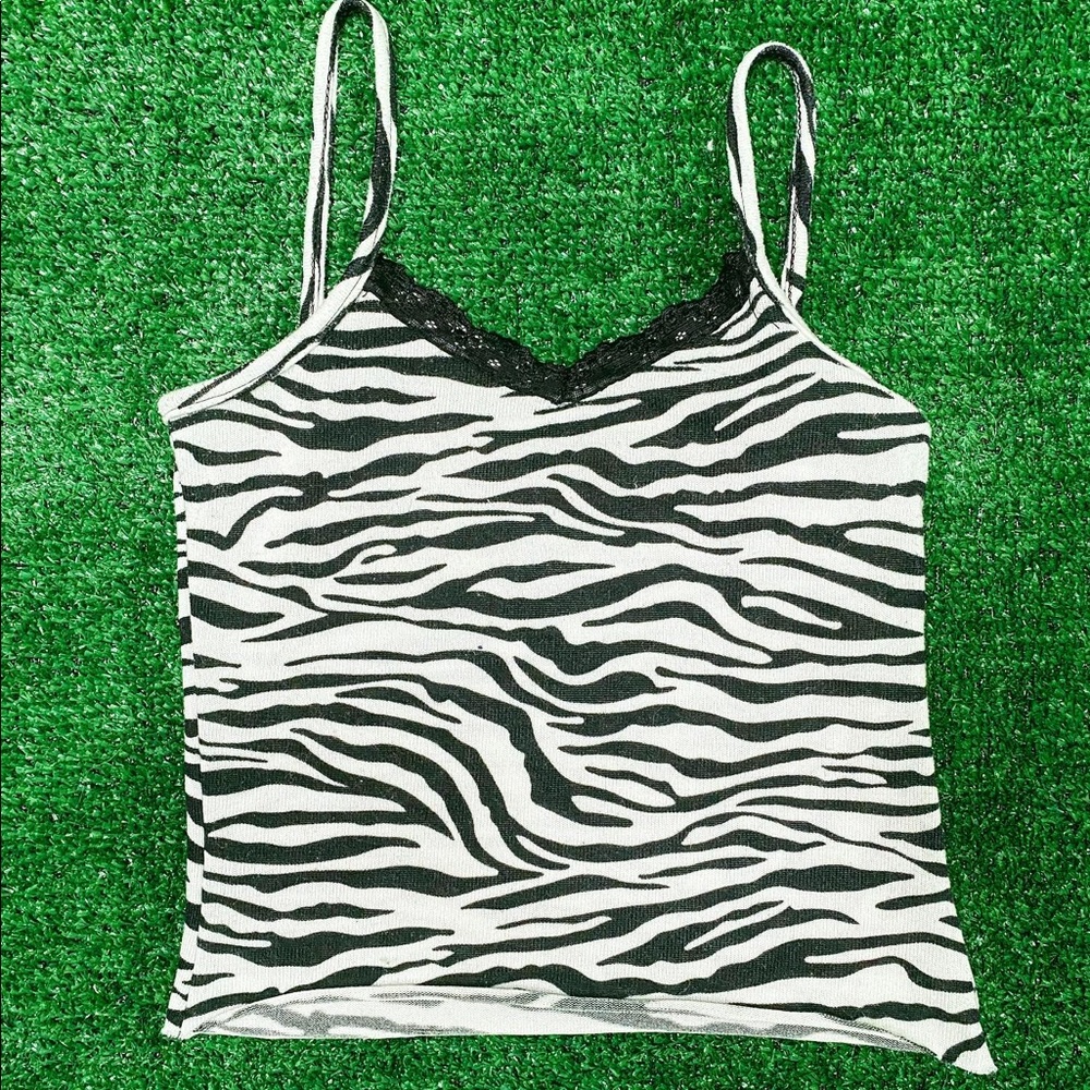 Lace cami Zebra top